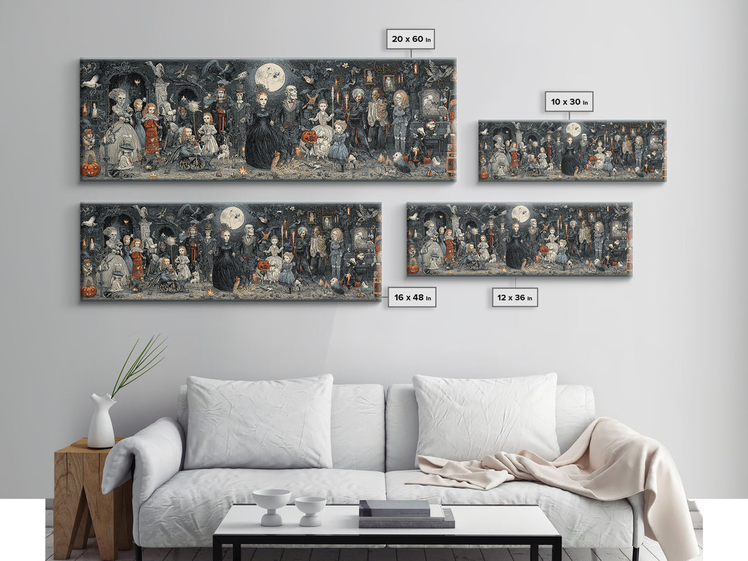 The Haunted Toy Parade, Victorian Macabre Art, Extra Wide Wall Art, Dark Fantasy Wall Art, Framed Canvas Print, Halloween Wall Art