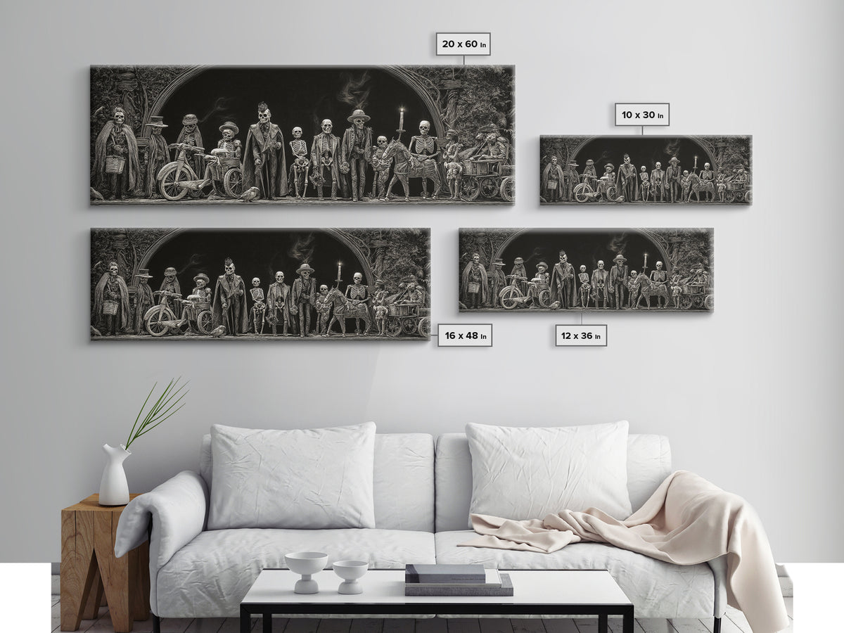 The Haunted Toy Parade, Biomechanical Horror Art, Extra Wide Wall Art, Dark Fantasy Wall Art, Framed Canvas Print, Halloween Wall Art