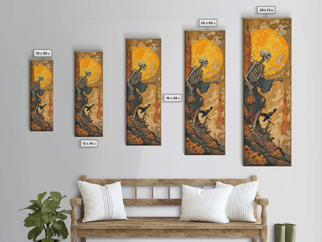 The Candy Corn Kingdom, Danse Macabre Art, Tall Narrow Wall Art, Dark Fantasy Wall Art, Framed Canvas Print