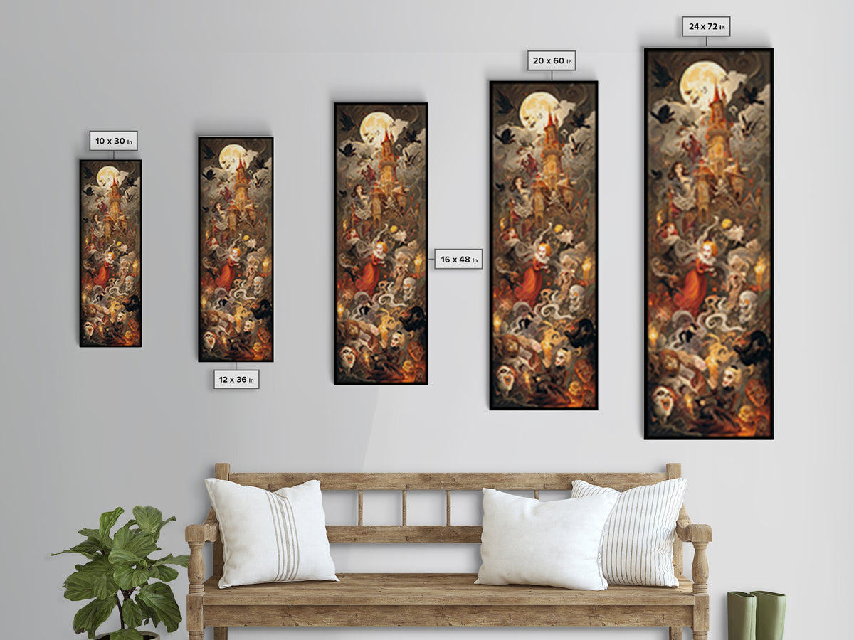 The Candy Corn Kingdom, Gothic Nightmare Art, Tall Narrow Wall Art, Gothic Horror Wall Art, Framed Canvas Print, Halloween Wall Art