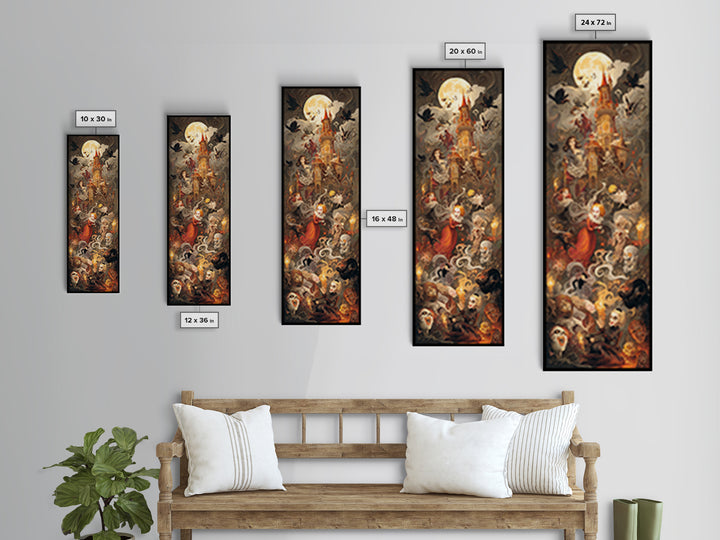 The Candy Corn Kingdom, Gothic Nightmare Art, Tall Narrow Wall Art, Gothic Horror Wall Art, Framed Canvas Print, Halloween Wall Art