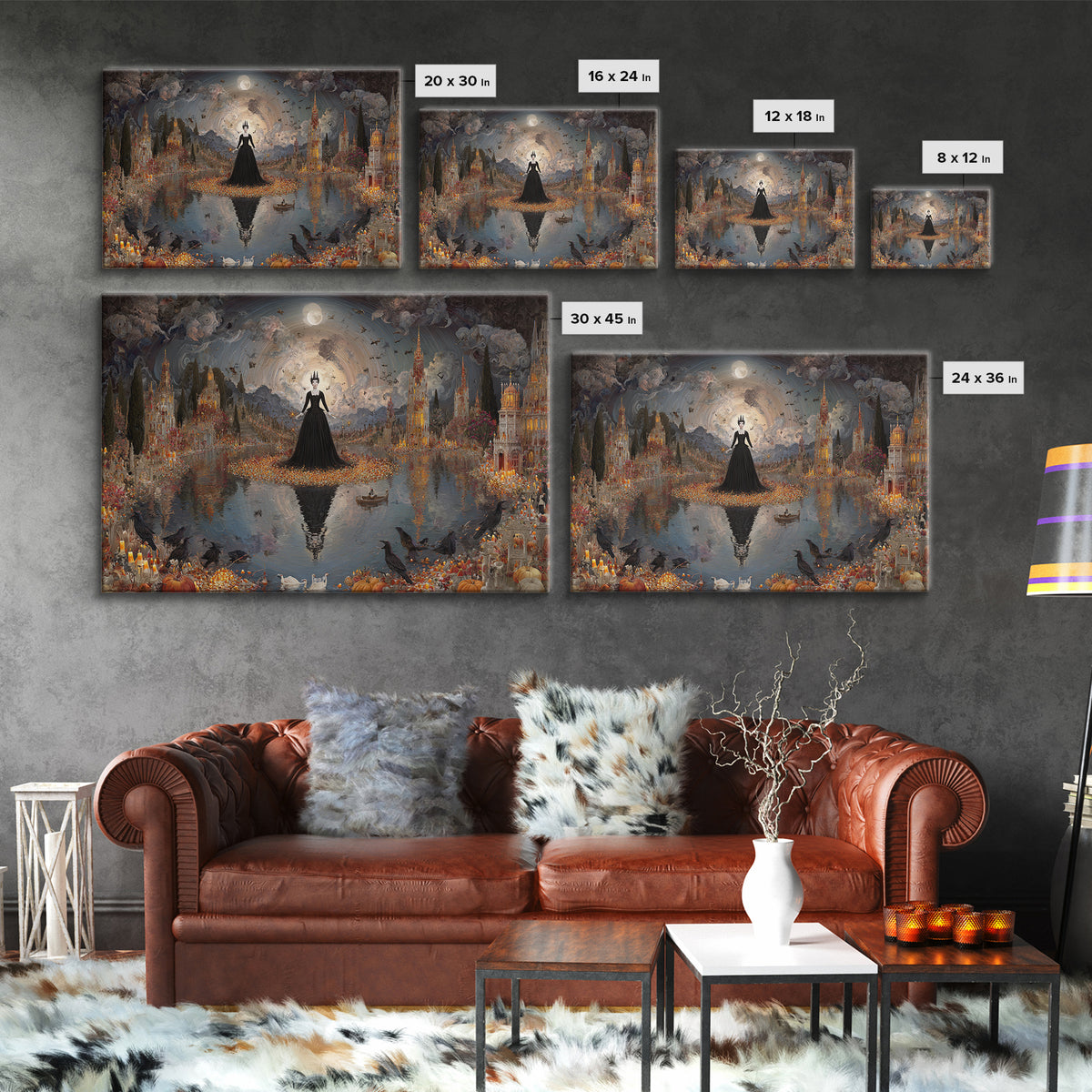 The Candy Corn Kingdom, Symbolist Gothic Landscape, Landscape Wall Art, Dark Fantasy Wall Art, Canvas Print, Halloween Wall Art