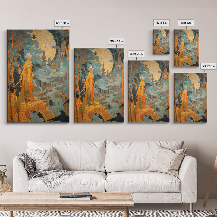 The Candy Corn Kingdom, Decadent Gothic Art, Vertical Wall Art, Dark Halloween Decor, Canvas Print, Halloween Wall Art