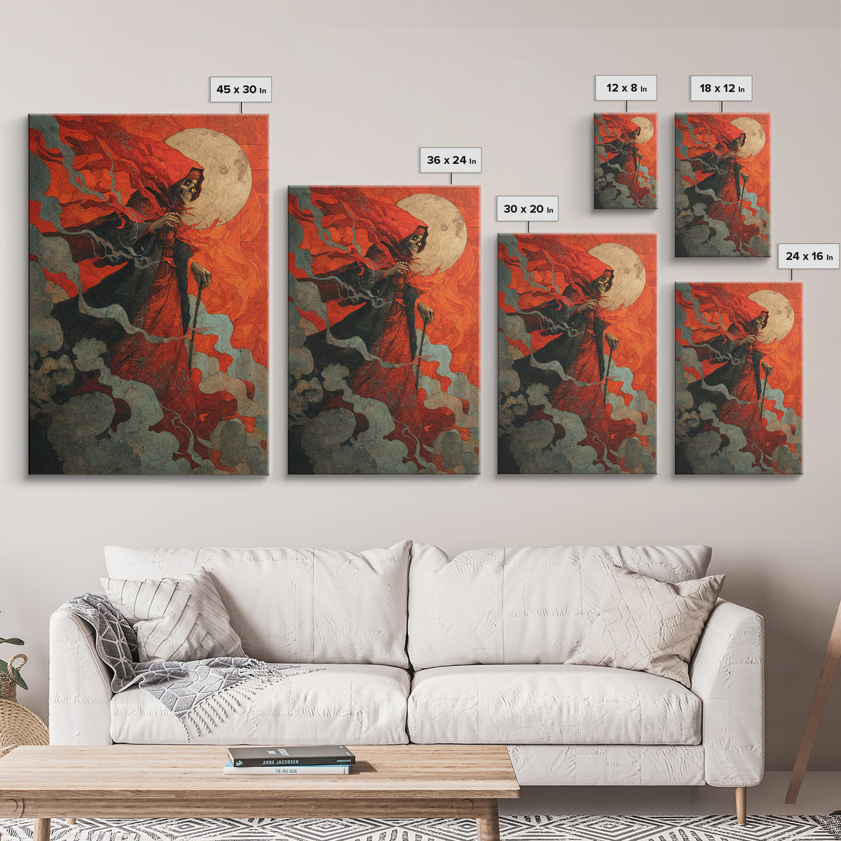 The Candy Corn Kingdom, Dark Symbolist Art, Vertical Wall Art, Macabre Wall Art, Framed Canvas Print, Halloween Wall Art