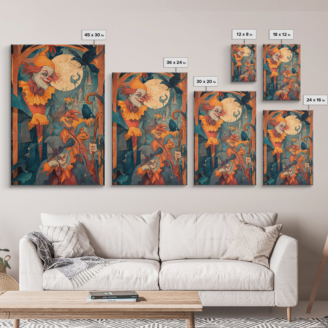 The Candy Corn Kingdom, Expressionist Gothic Art, Vertical Wall Art, Macabre Wall Art, Canvas Print, Halloween Wall Art, Spooky Wall Decor