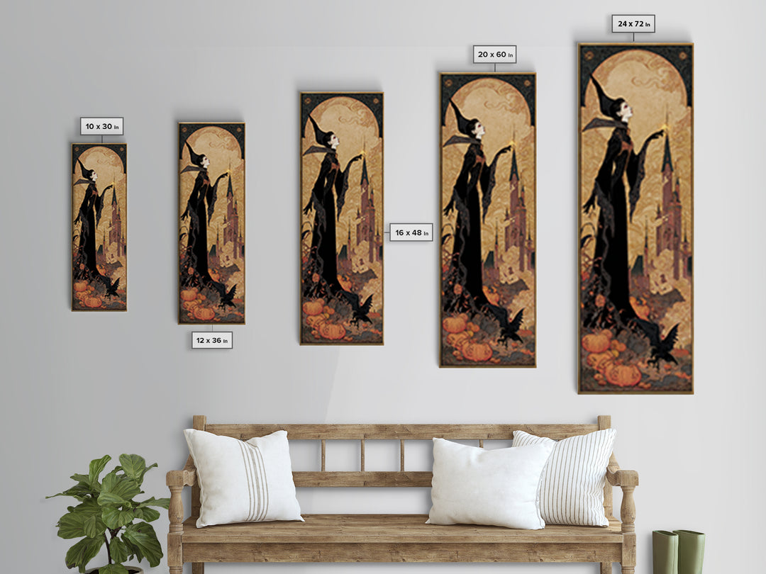 The Candy Corn Kingdom, Decadent Line Art, Tall Narrow Wall Art, Macabre Wall Art, Framed Canvas Print, Halloween Wall Art