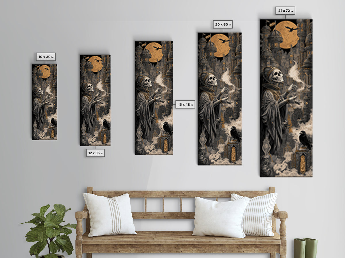 The Candy Corn Kingdom, Biomechanical Horror Art, Tall Narrow Wall Art, Dark Fantasy Wall Art, Canvas Print, Halloween Wall Art