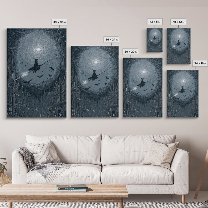 The Cyberpunk Witch, Victorian Macabre Art, Vertical Wall Art, Macabre Wall Art, Canvas Print, Halloween Wall Art, Horror Wall Art
