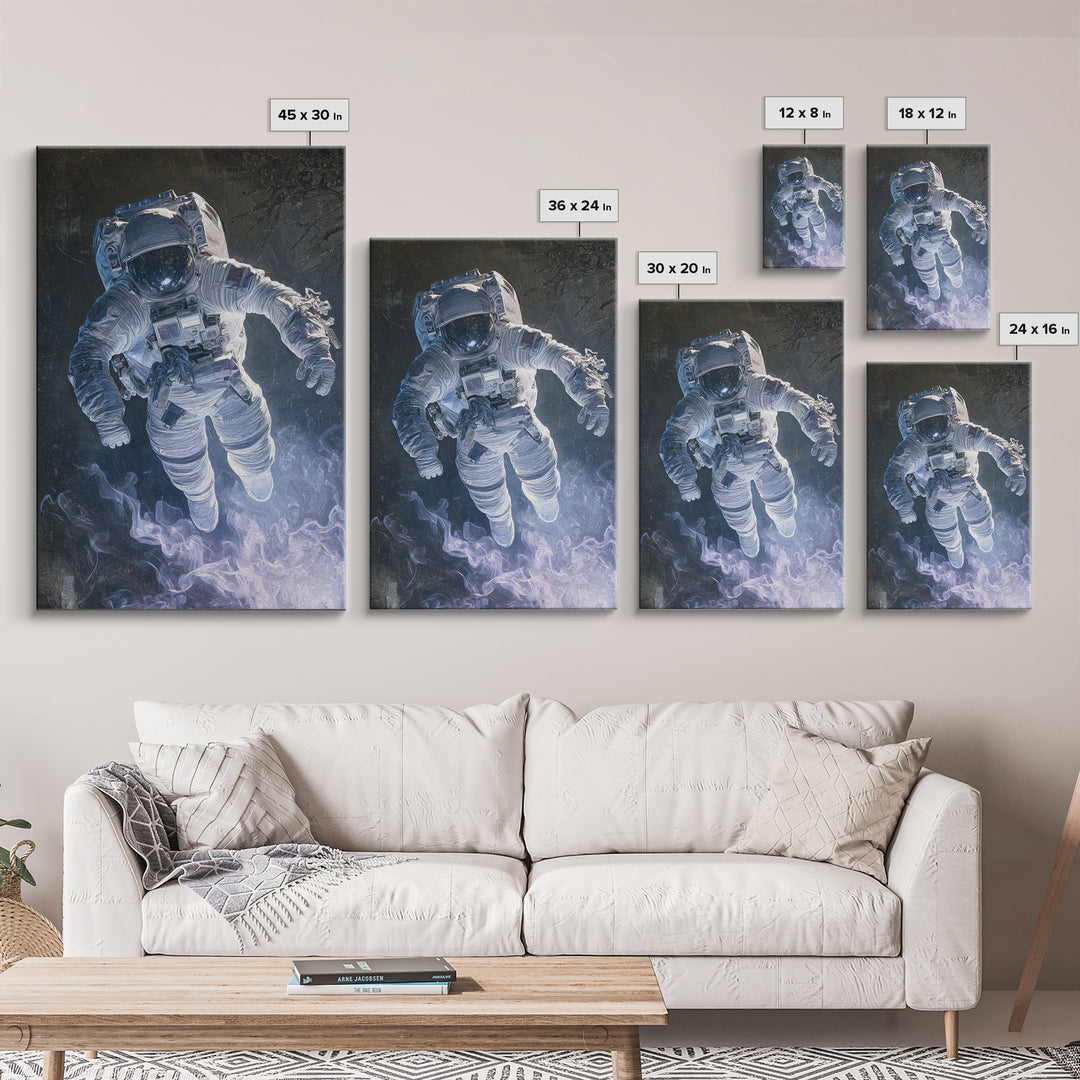 The Astronaut Ghost, Expressionist Gothic Art, Vertical Wall Art, Dark Fantasy Wall Art, Canvas Print, Halloween Wall Art, Halloween Decor