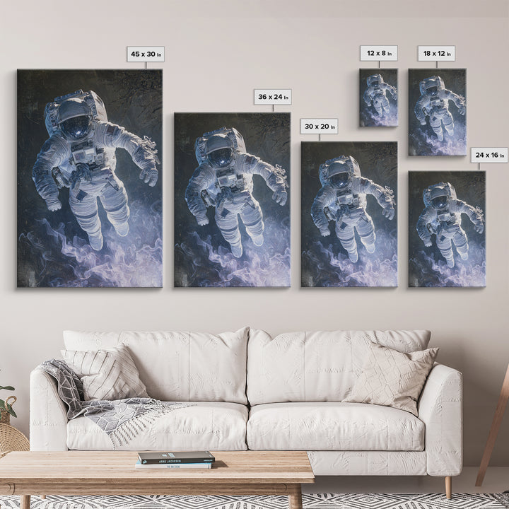 The Astronaut Ghost, Expressionist Gothic Art, Vertical Wall Art, Dark Fantasy Wall Art, Canvas Print, Halloween Wall Art, Halloween Decor