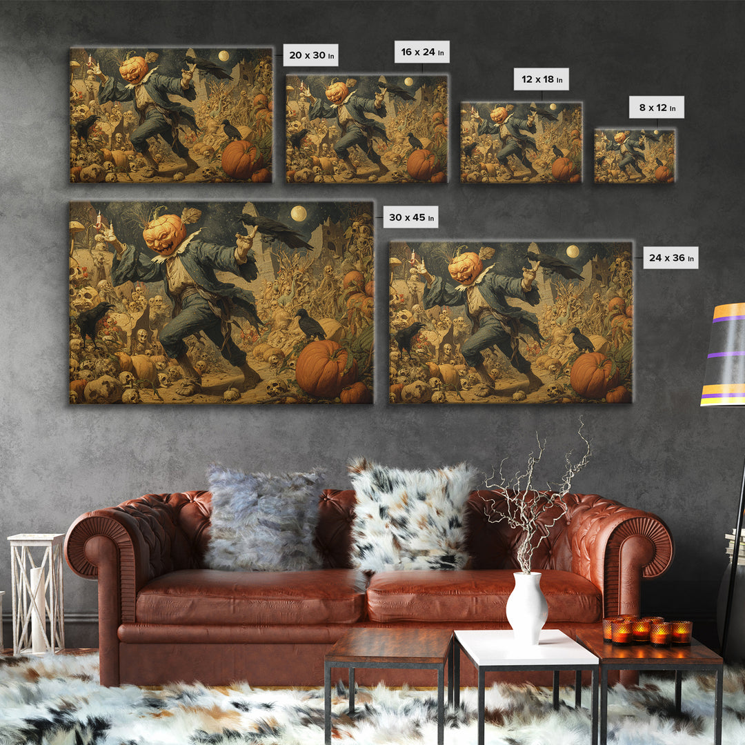 Desert Halloween, Medieval Grotesque Art, Landscape Wall Art, Dark Fantasy Wall Art, Canvas Print, Halloween Wall Art