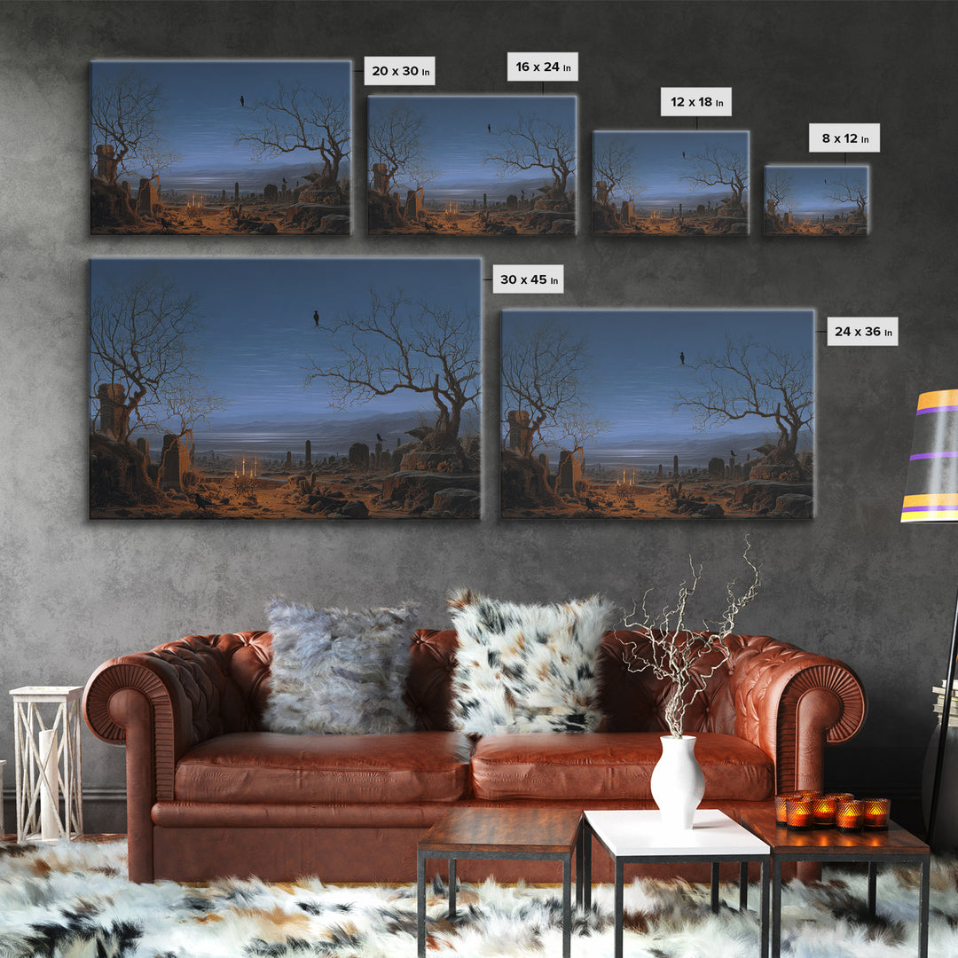 Desert Halloween, Romantic Gothic Landscape, Landscape Wall Art, Dark Fantasy Wall Art, Canvas Print, Halloween Wall Art