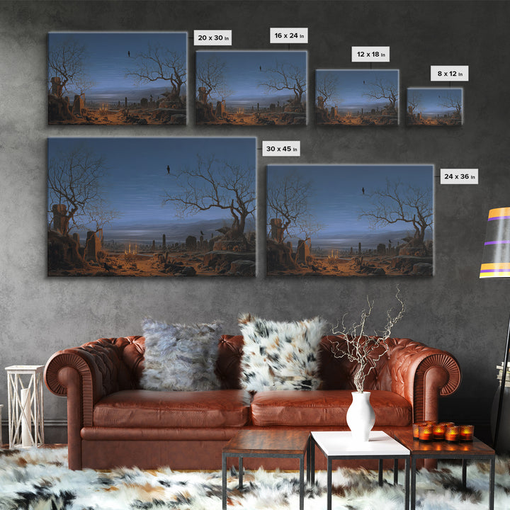 Desert Halloween, Romantic Gothic Landscape, Landscape Wall Art, Dark Fantasy Wall Art, Canvas Print, Halloween Wall Art