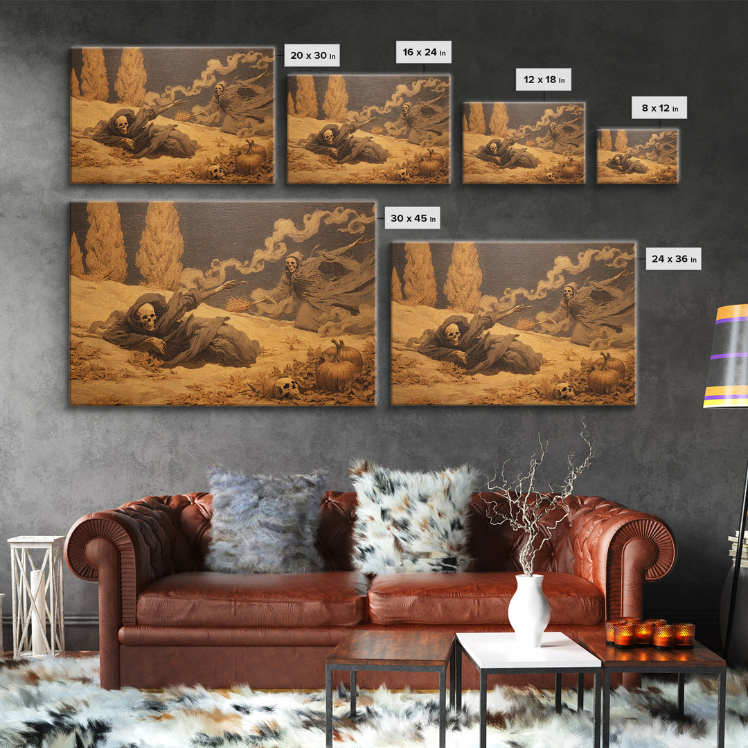 Desert Halloween, Symbolist Gothic Landscape, Landscape Wall Art, Dark Fantasy Wall Art, Framed Canvas Print, Halloween Wall Art