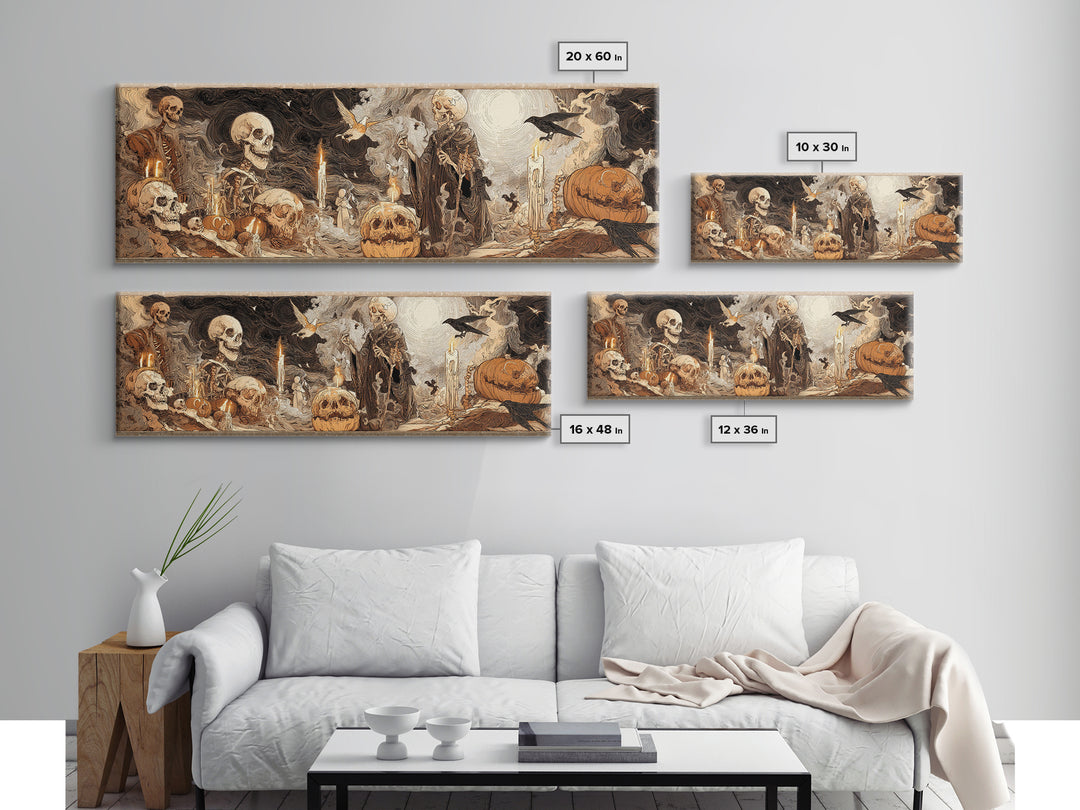 Desert Halloween, Decadent Gothic Art, Extra Wide Wall Art, Dark Halloween Decor, Canvas Print, Halloween Wall Art, Spooky Wall Decor