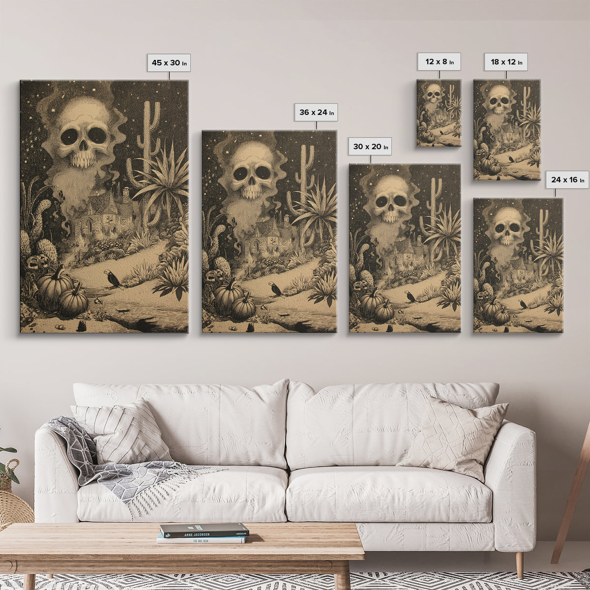 Desert Halloween, Victorian Macabre Art, Vertical Wall Art, Dark Fantasy Wall Art, Canvas Print, Halloween Wall Art, Halloween Decor