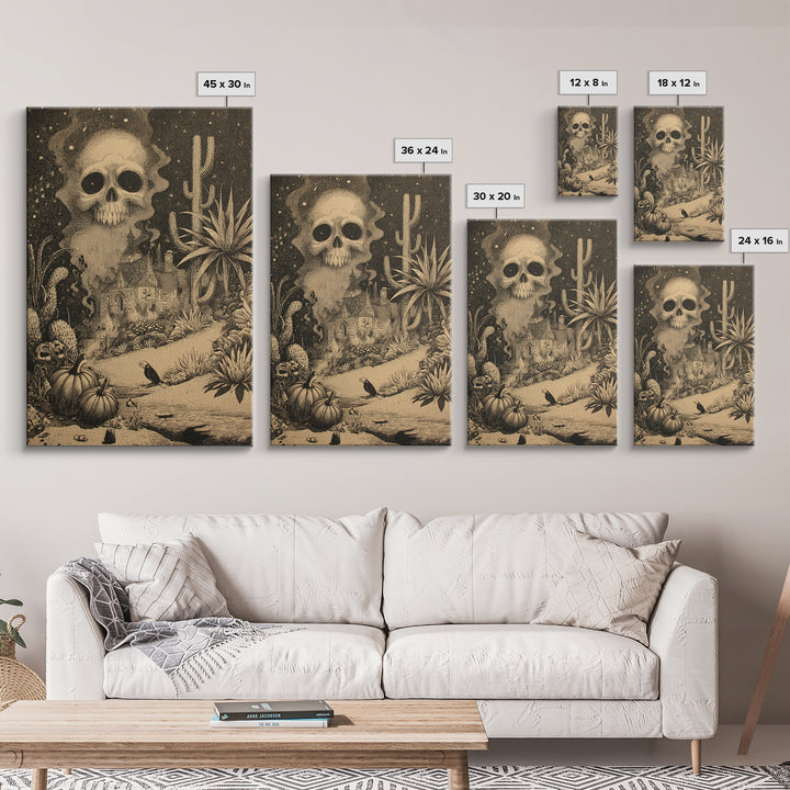 Desert Halloween, Victorian Macabre Art, Vertical Wall Art, Dark Fantasy Wall Art, Canvas Print, Halloween Wall Art, Halloween Decor