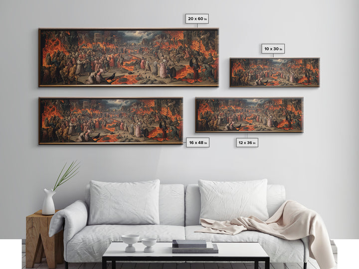 The Volcanic Demon Festival, Danse Macabre Art, Extra Wide Wall Art, Gothic Horror Wall Art, Canvas Print