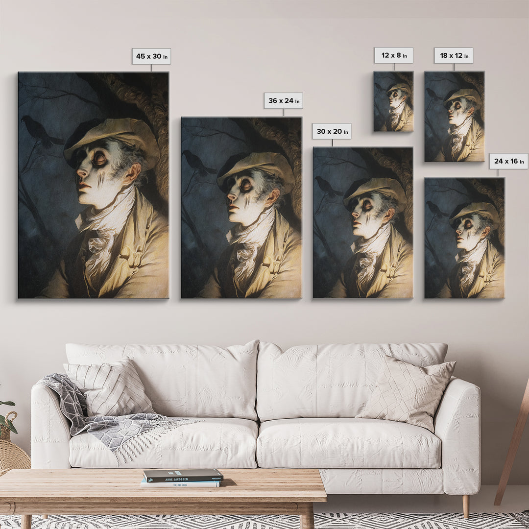 The Upside-Down Cemetery, Gothic Nightmare Art, Vertical Wall Art, Gothic Horror Wall Art, Framed Canvas Print, Halloween Wall Art