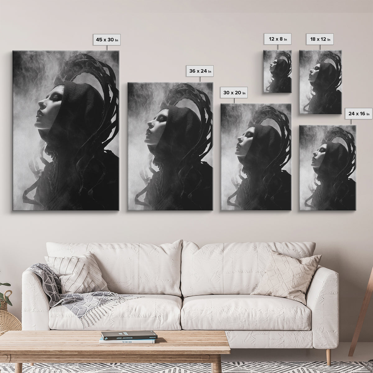 The Eclipse Summoning, Biomechanical Horror Art, Vertical Wall Art, Gothic Horror Wall Art, Canvas Print, Halloween Wall Art