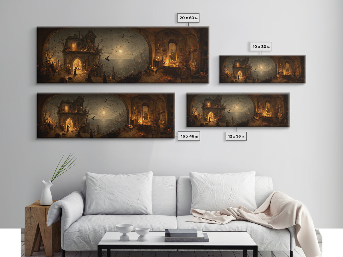 The Last House At The World'S Edge, Northern Renaissance Horror, Extra Wide Wall Art, Dark Halloween Decor, Canvas Print