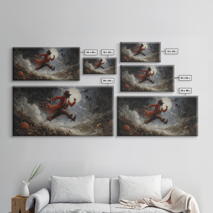 Halloween On Another Planet, Visionary Gothic Art, Wide Panoramic Art, Dark Fantasy Wall Art, Canvas Print, Halloween Wall Art