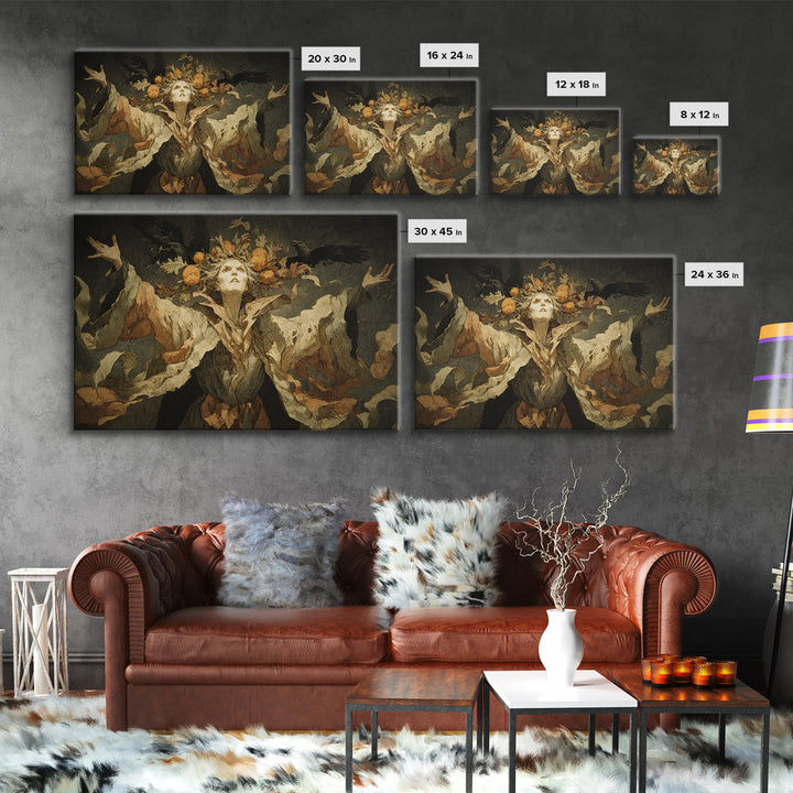 The Personification Of October, Expressionist Nightmare Art, Landscape Wall Art, Dark Fantasy Wall Art, Canvas Print, Halloween Wall Art