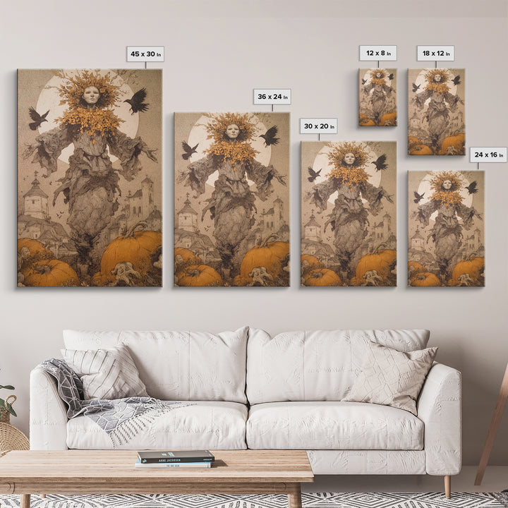 The Personification Of October, Victorian Macabre Art, Vertical Wall Art, Macabre Wall Art, Canvas Print, Halloween Wall Art