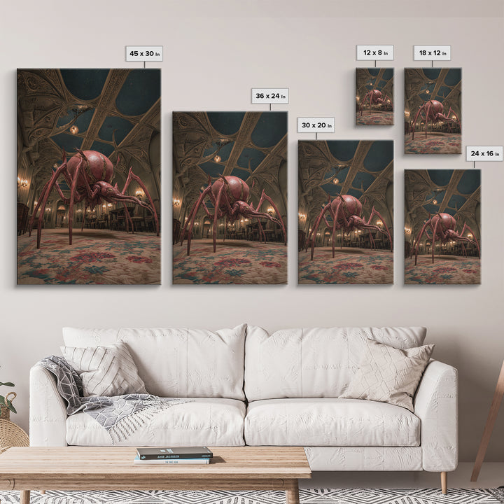 The Crawler Beneath The Floor Of Stars, Ornate Symbolist Art, Vertical Wall Art, Dark Fantasy Wall Art, Canvas Print