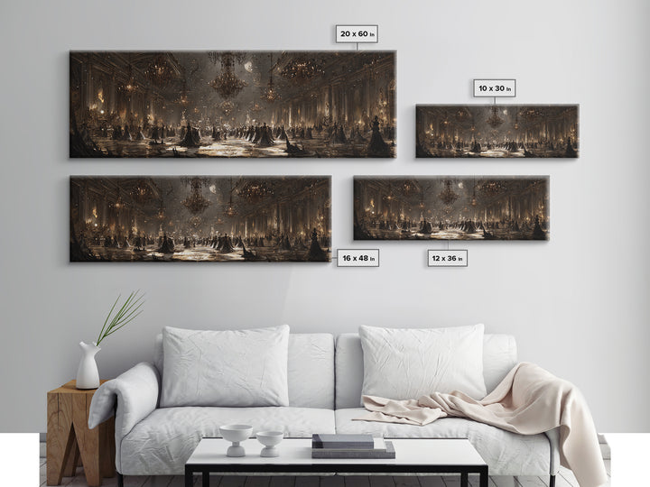 The Ballroom Of Silent Shoggoths, Symbolist Dream Art, Extra Wide Wall Art, Cosmic Horror Art, Canvas Print, Halloween Wall Art