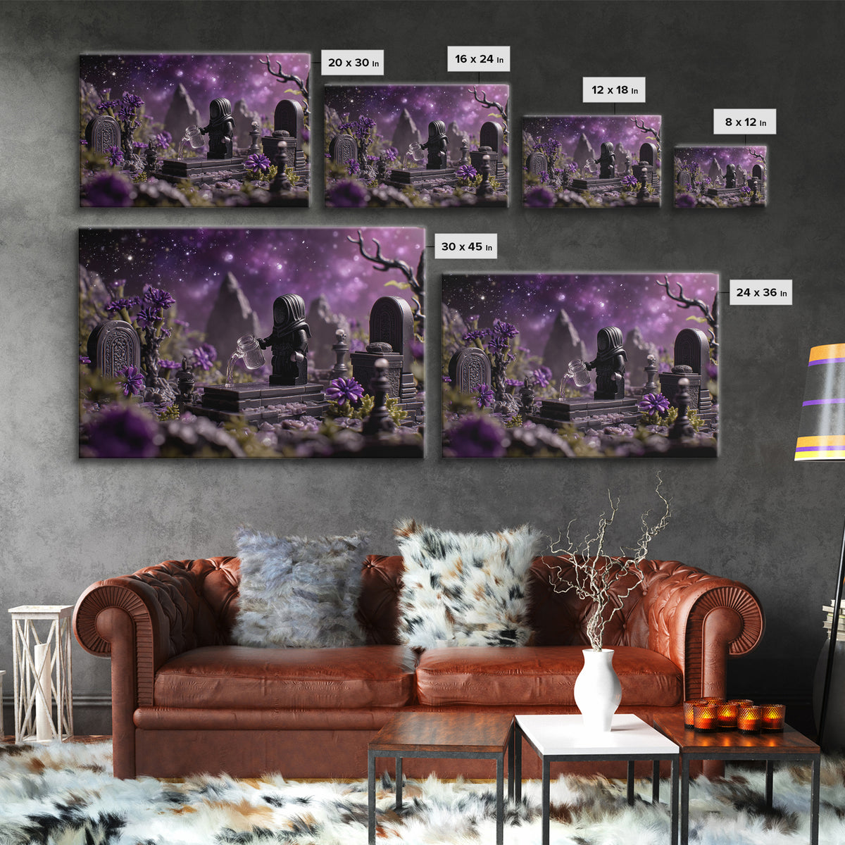 The Grave Gardener Of Yuggoth, Symbolist Gothic Landscape, Landscape Wall Art, Dark Fantasy Wall Art, Canvas Print, Halloween Wall Art
