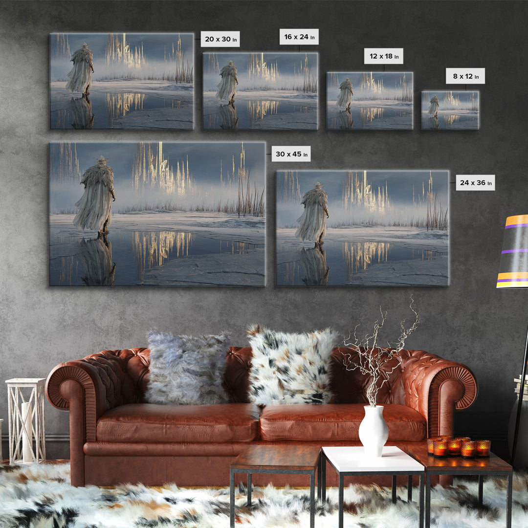 The Frost Beyond Carcosa, Symbolist Gothic Landscape, Landscape Wall Art, Dark Fantasy Wall Art, Canvas Print, Halloween Wall Art