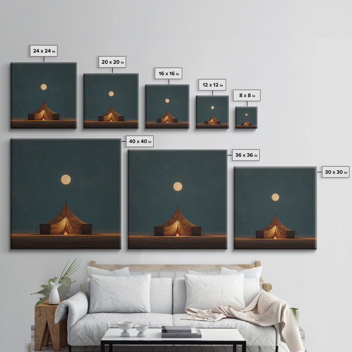 Moroccan Desert Tent Framed Canvas Print, Desert Art, Abstract Wall Art, Southwestern Decor, Desert, Digital Download Art, DES-1x1-11