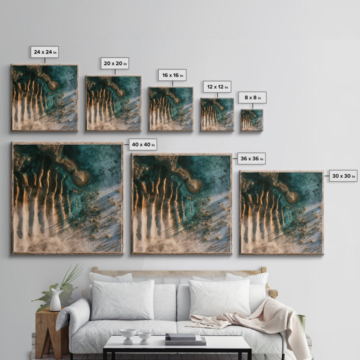 Wind Carved Dune Patterns from Above Canvas Print, Desert Art, Print, Southwestern Decor, Fine Art, Desert, Watercolor Painting, DES-1x1-20