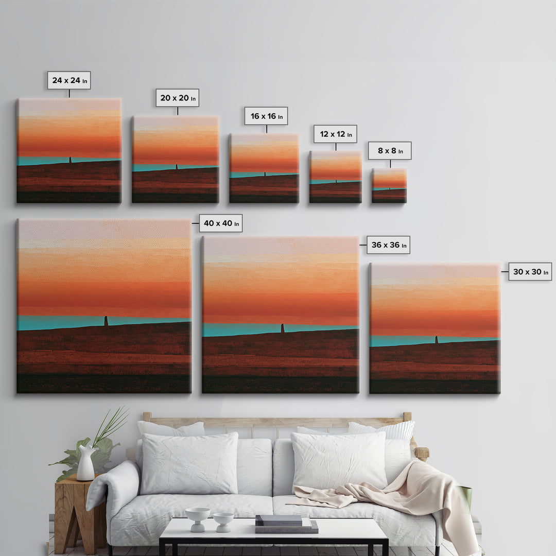 Abstract Heatwave Horizon Framed Canvas Print, Desert Art, Contemporary Art, Southwestern Decor, Fine Art, Desert, Original Art, DES-1x1-37