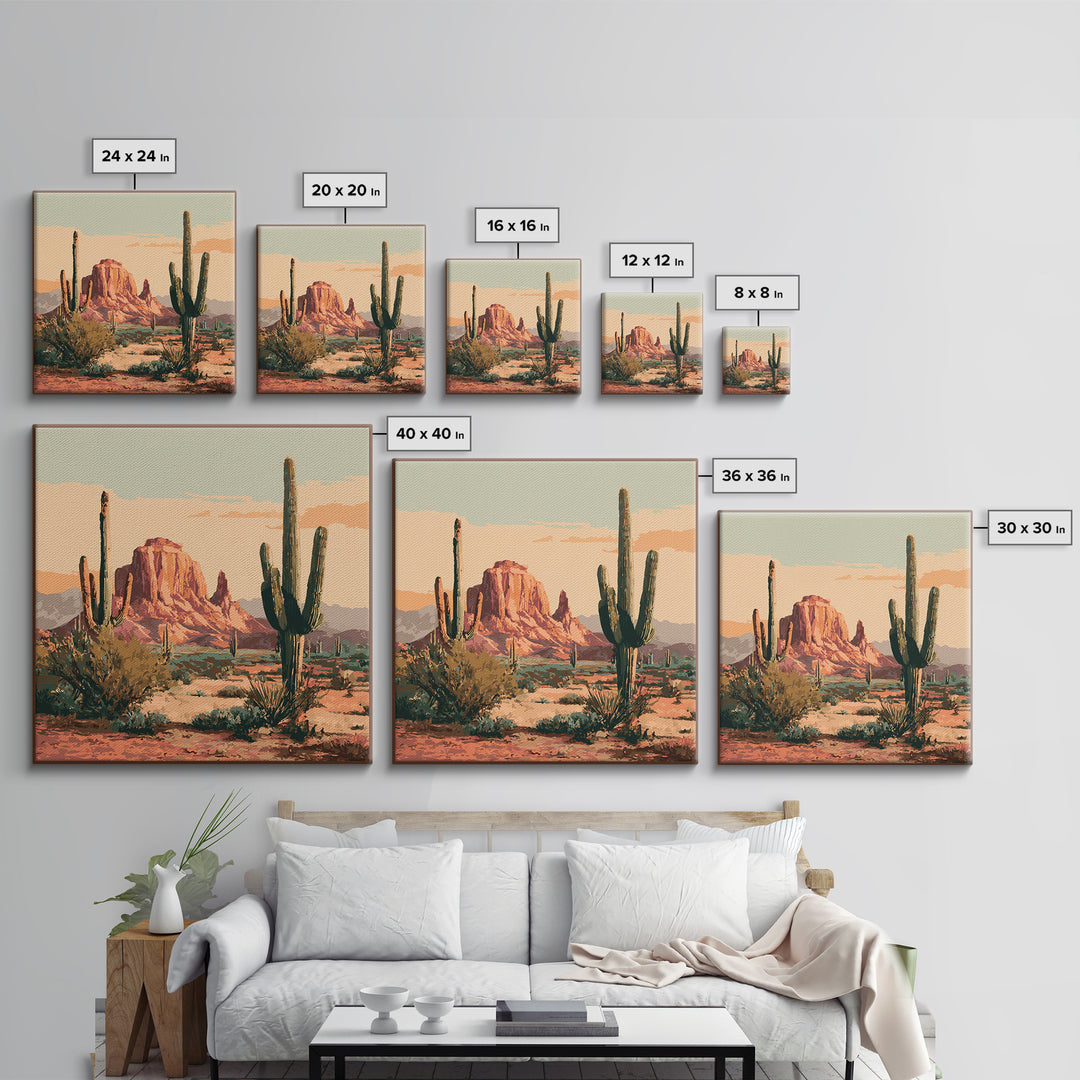 Desert Wildflowers After Spring Rain Canvas Print, Desert Art, Home Decor, Southwestern Decor, Fine Art, Desert, Printable Art, DES-1x1-4
