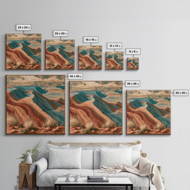 Wind Carved Dune Patterns from Above Canvas Print, Desert Art, Digital Download Art, Southwestern Decor, Fine Art, Desert, DES-1x1-92