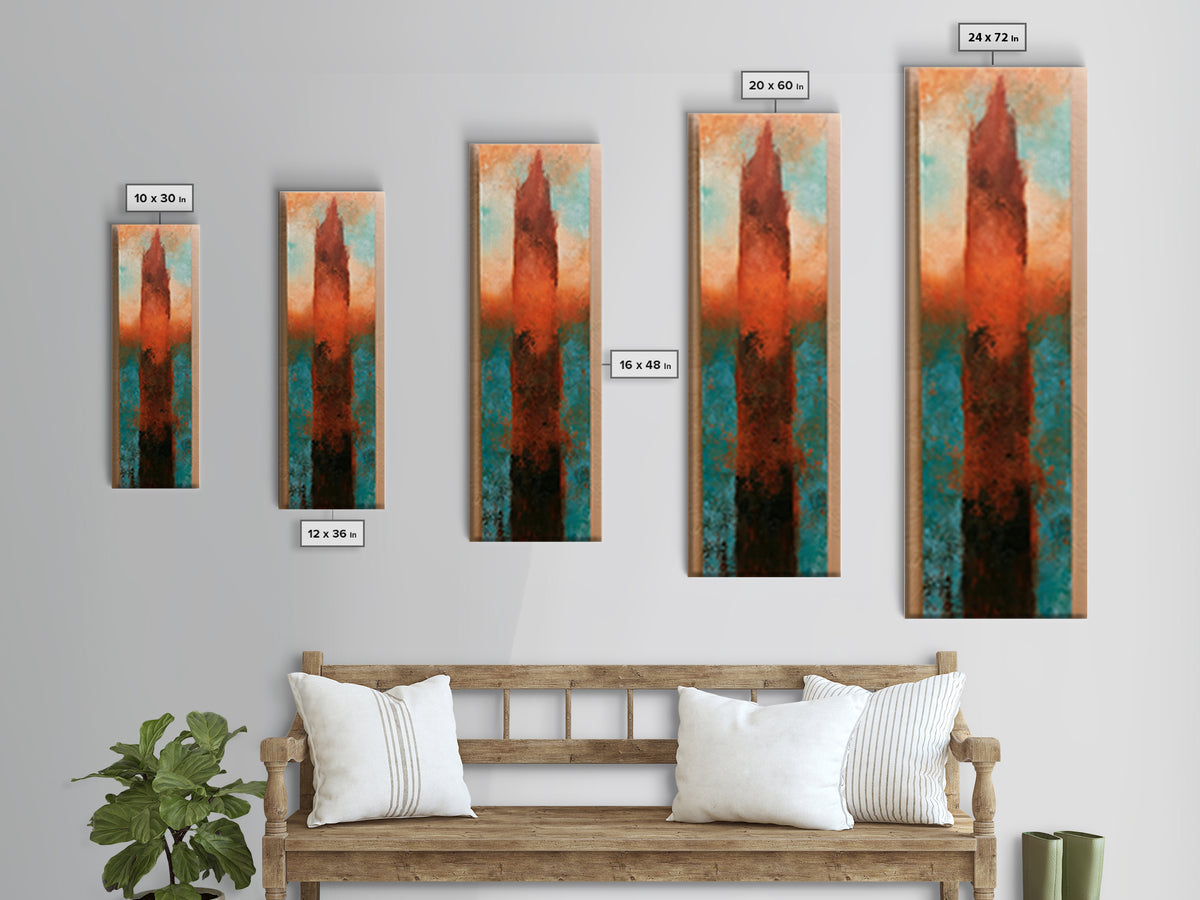 Abstract Heatwave Horizon Canvas Print, Desert Art, Boho Wall Art, Southwestern Decor, Fine Art, Desert, Living Room Art, DES-1x3-25