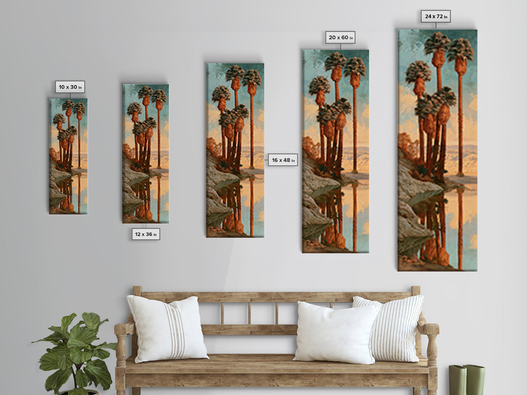 Palm Oasis Reflected Canvas Print, Desert Art, Landscape Art, Southwestern Decor, Fine Art, Desert, Art Print, DES-1x3-27