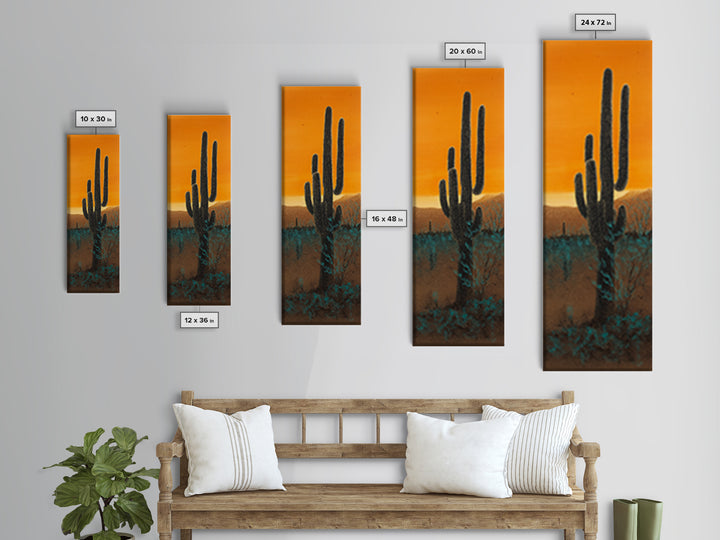 Sandstone Canyon with Dramatic Light Beam Framed Canvas Print, Desert Art, Modern Wall Art, Southwestern Decor, Desert, DES-1x3-52