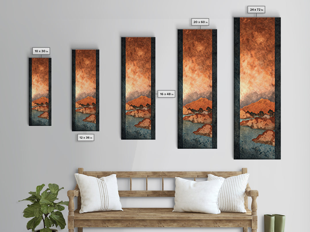 Ancient Desert Petroglyph Design Canvas Print, Desert Art, Print, Southwestern Decor, Fine Art, Desert, Watercolor Painting, DES-1x3-57