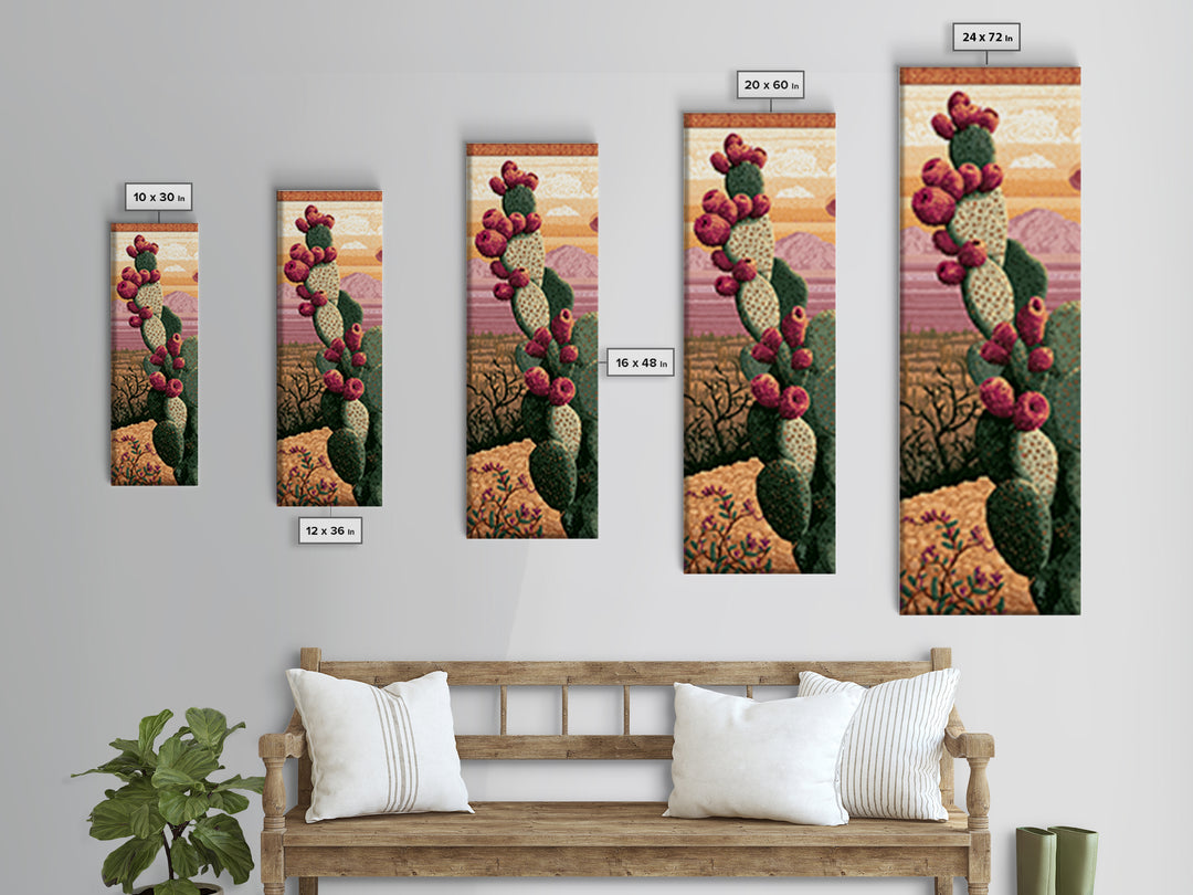 Prickly Pear Cactus Canvas Print, Desert Art, Western Decor, Southwestern Decor, Fine Art, Desert, Modern Decor, Fine Art Print, DES-1x3-7