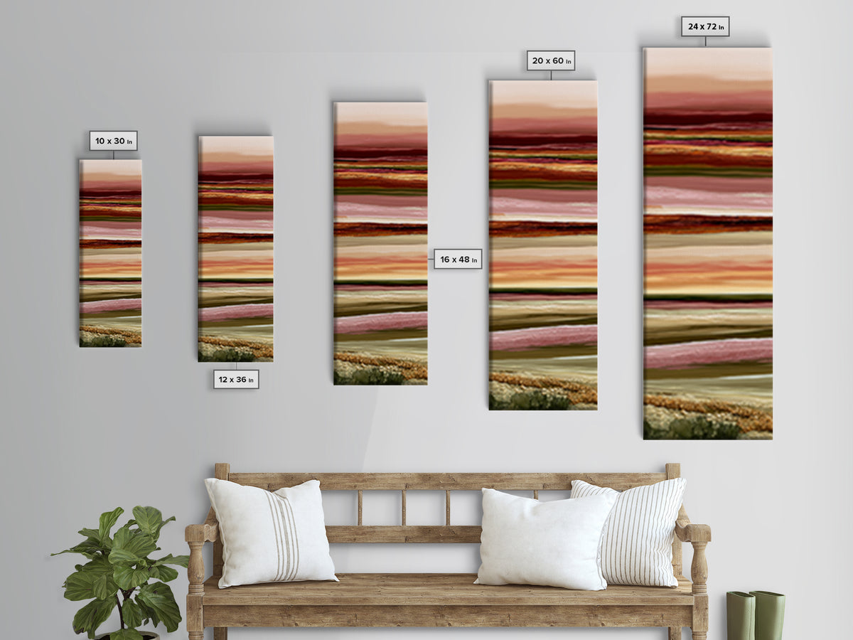 Abstract Heatwave Horizon Canvas Print, Desert Art, Western Decor, Southwestern Decor, Oil Painting, Desert, Modern Decor, DES-1x3-73