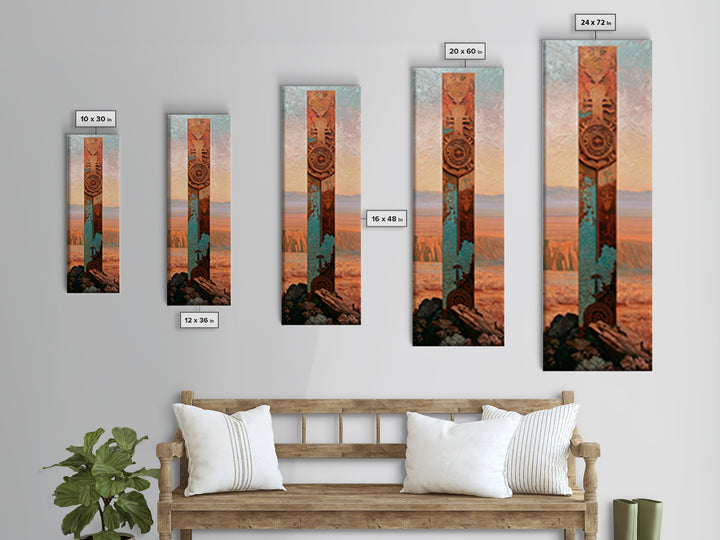 Ancient Desert Petroglyph Design Canvas Print, Desert Art, Digital Download Art, Southwestern Decor, Watercolor Art, Desert, DES-1x3-81
