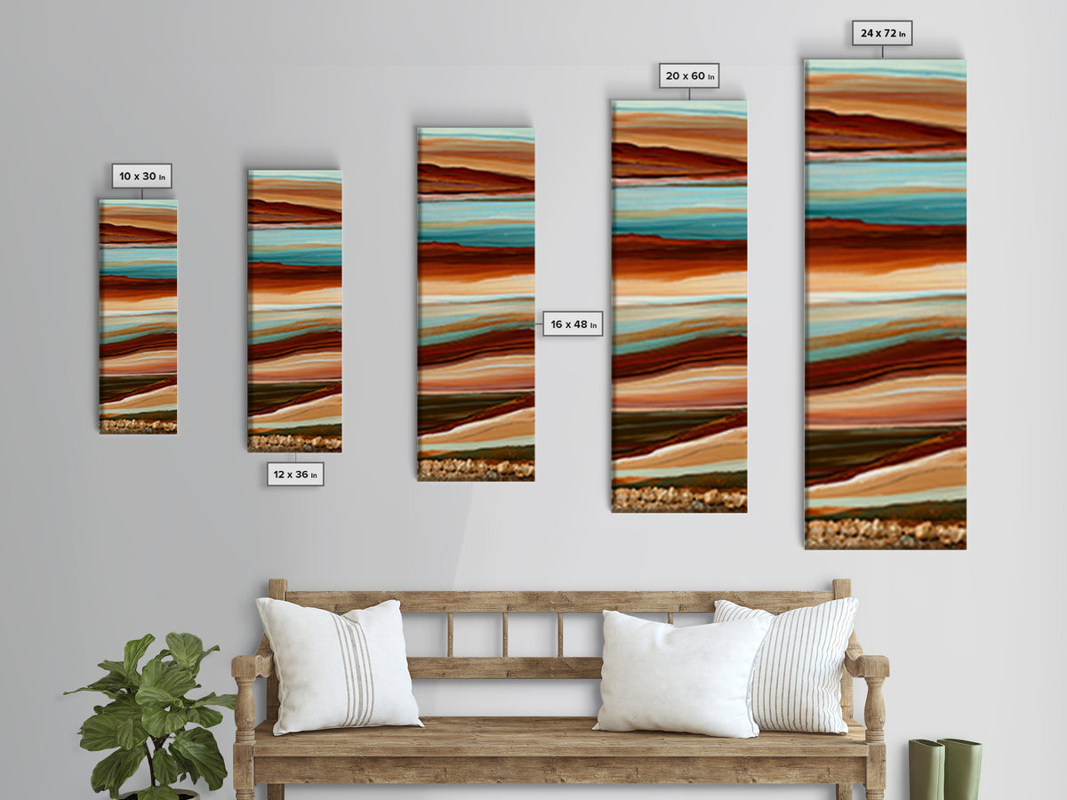 Abstract Heatwave Horizon Canvas Print, Desert Art, Home Decor, Southwestern Decor, Desert, Printable Art, Living Room Decor, DES-1x3-97