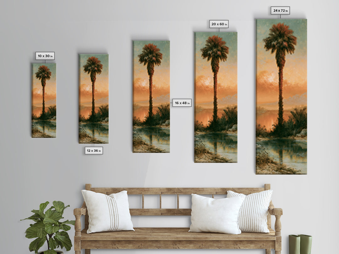 Palm Oasis Reflected Canvas Print, Desert Art, Printable Wall Art, Southwestern Decor, Fine Art, Desert, Modern Wall Art, DES-1x3-99