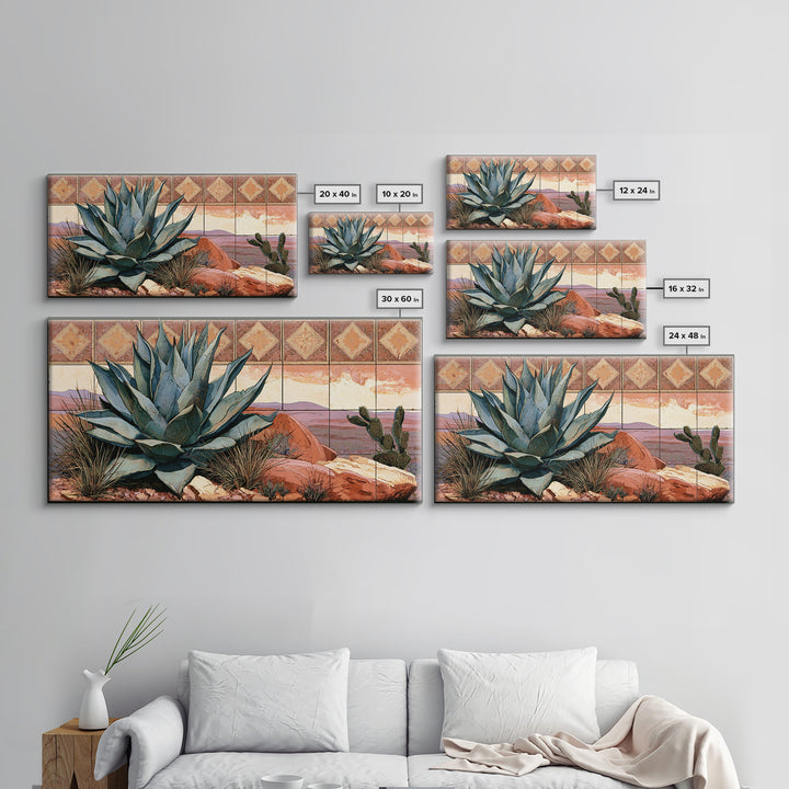 Agave Plant Closeup Canvas Print, Desert Art, Minimalist Decor, Southwestern Decor, Fine Art, Desert, Boho, Original Art, DES-2x1-44