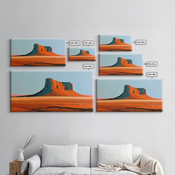 Abstract Mesa Landscape Canvas Print, Desert Art, Watercolor Painting, Southwestern Decor, Fine Art, Desert, Nature Wall Art, DES-2x1-47