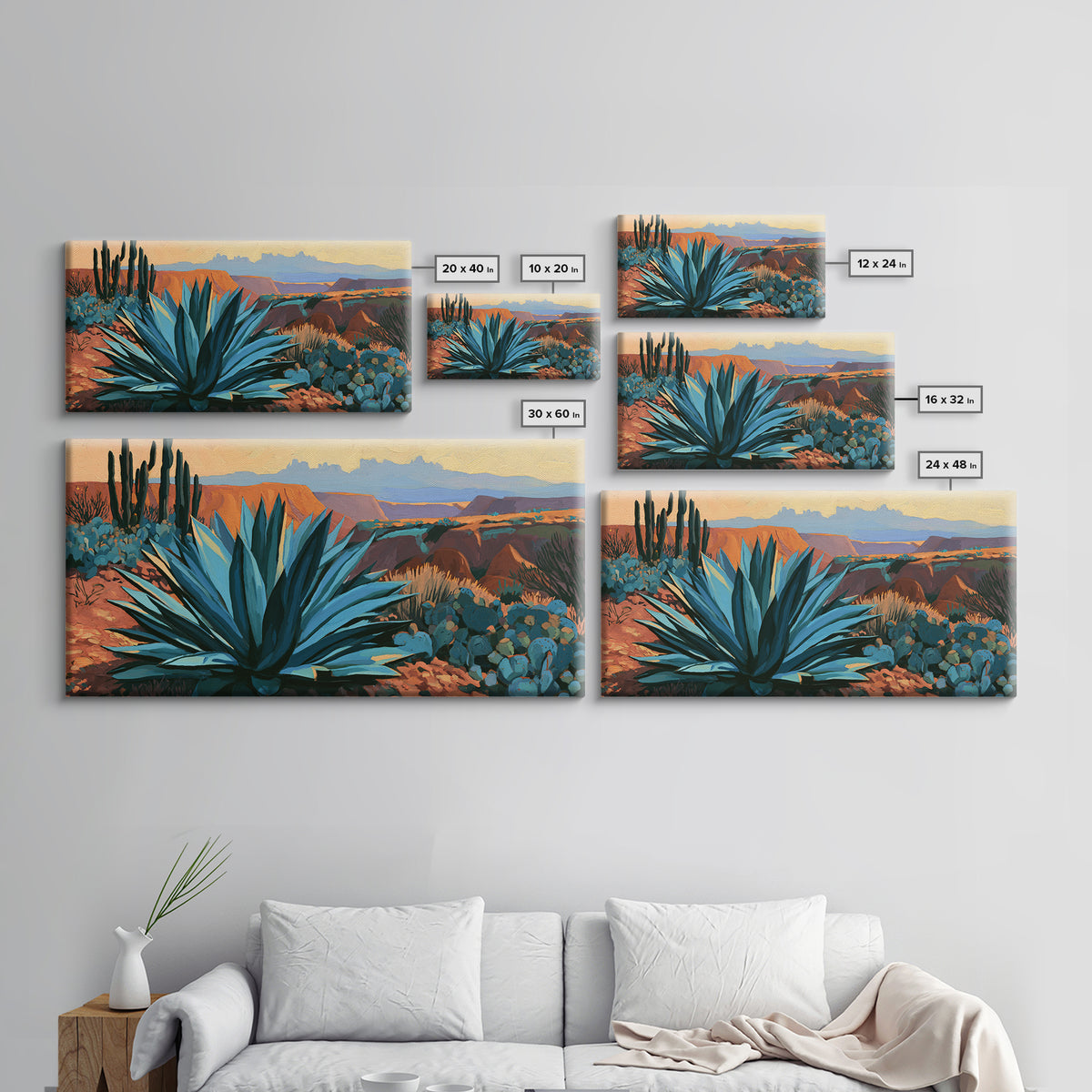 Agave Plant Closeup Canvas Print, Desert Art, Large Wall Art, Southwestern Decor, Fine Art, Desert, Western Wall Art, DES-2x1-68