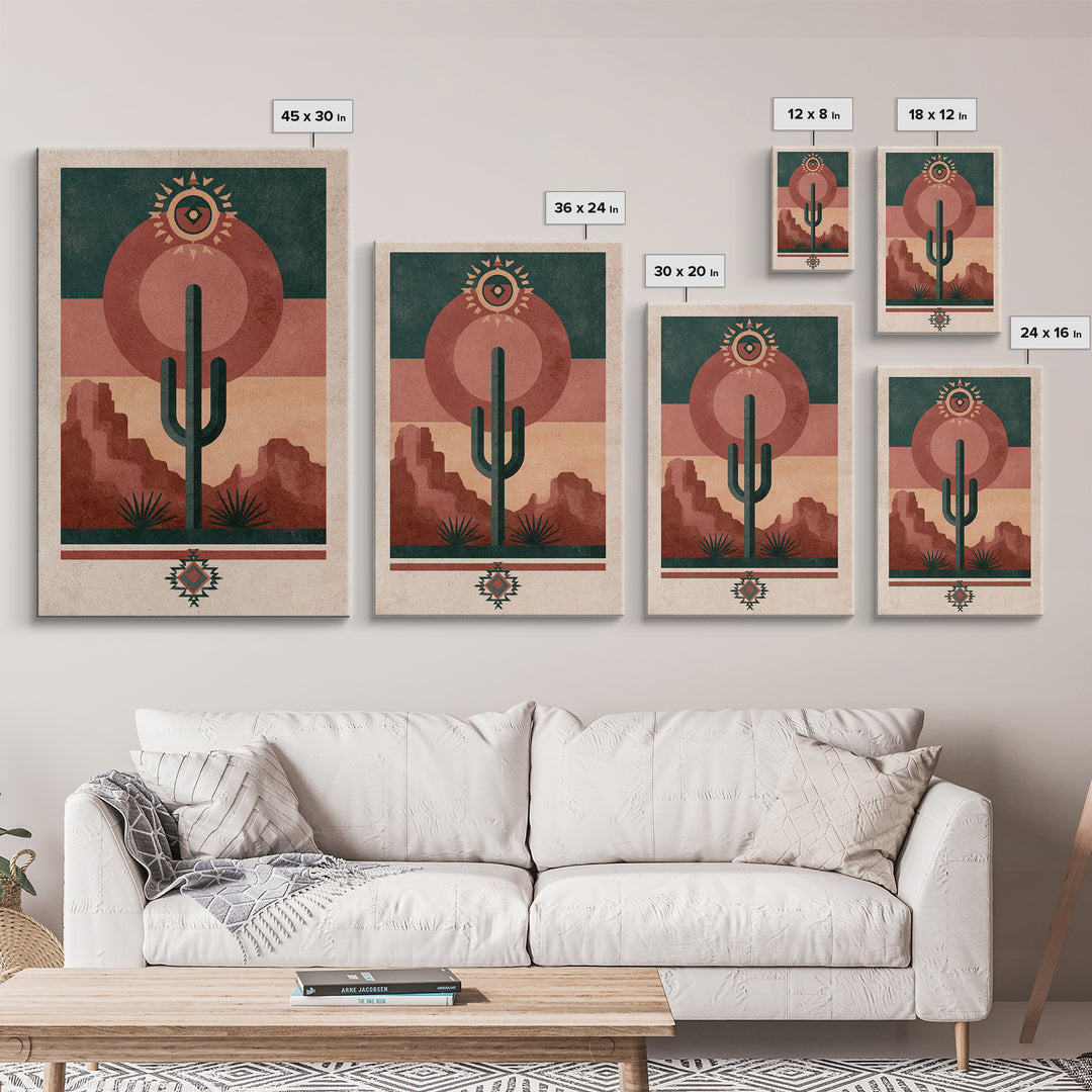 Ancient Desert Petroglyph Design Canvas Print, Desert Art, Boho Wall Art, Southwestern Decor, Fine Art, Desert, Living Room Art, DES-2x3-29